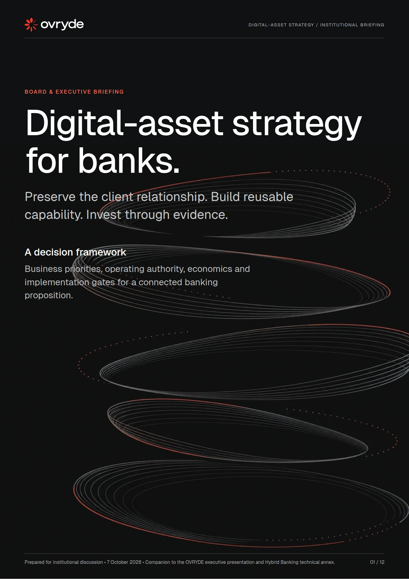Cover of OVRYDE: digital-asset strategy for banks.
